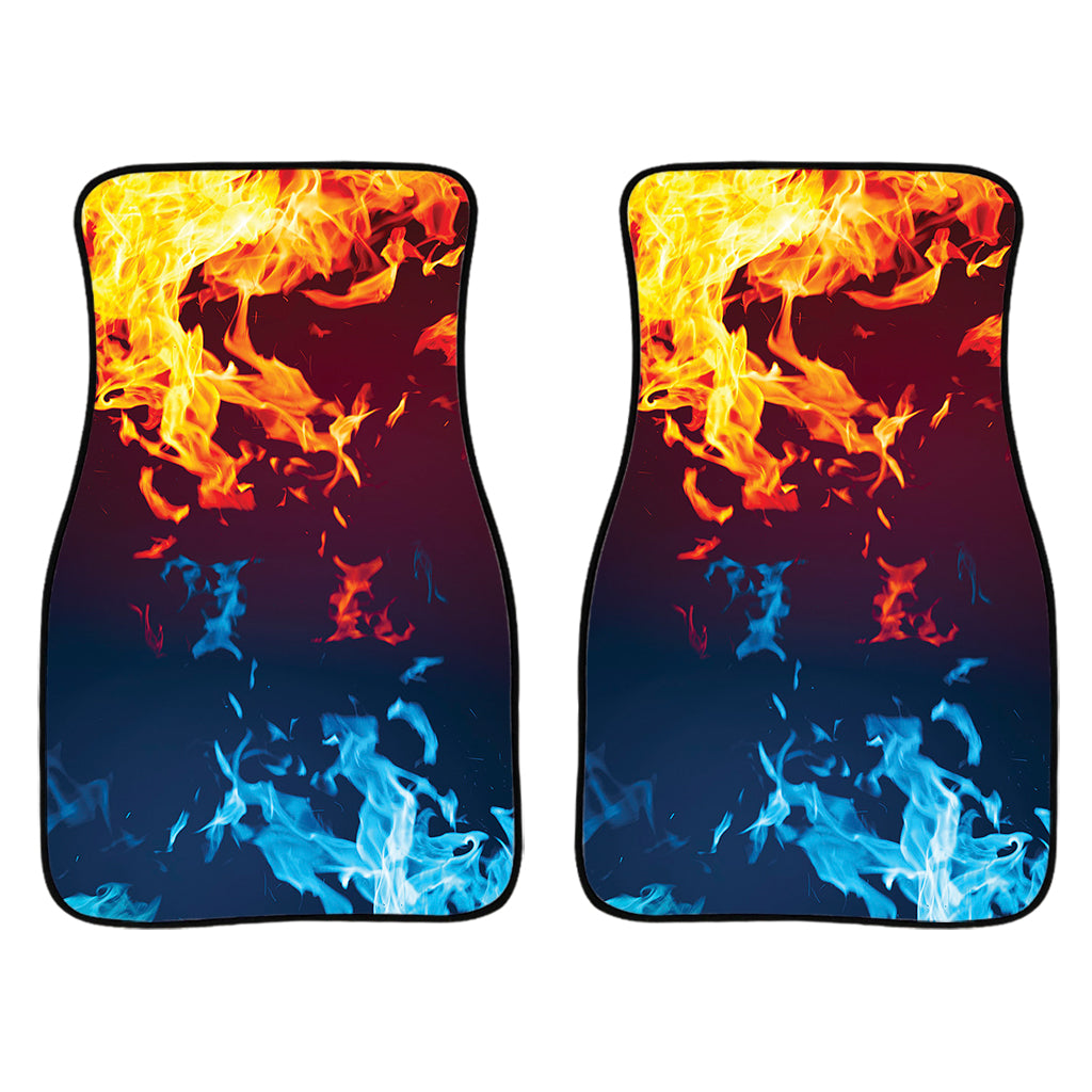 Red And Blue Fire Print Front Car Floor Mats