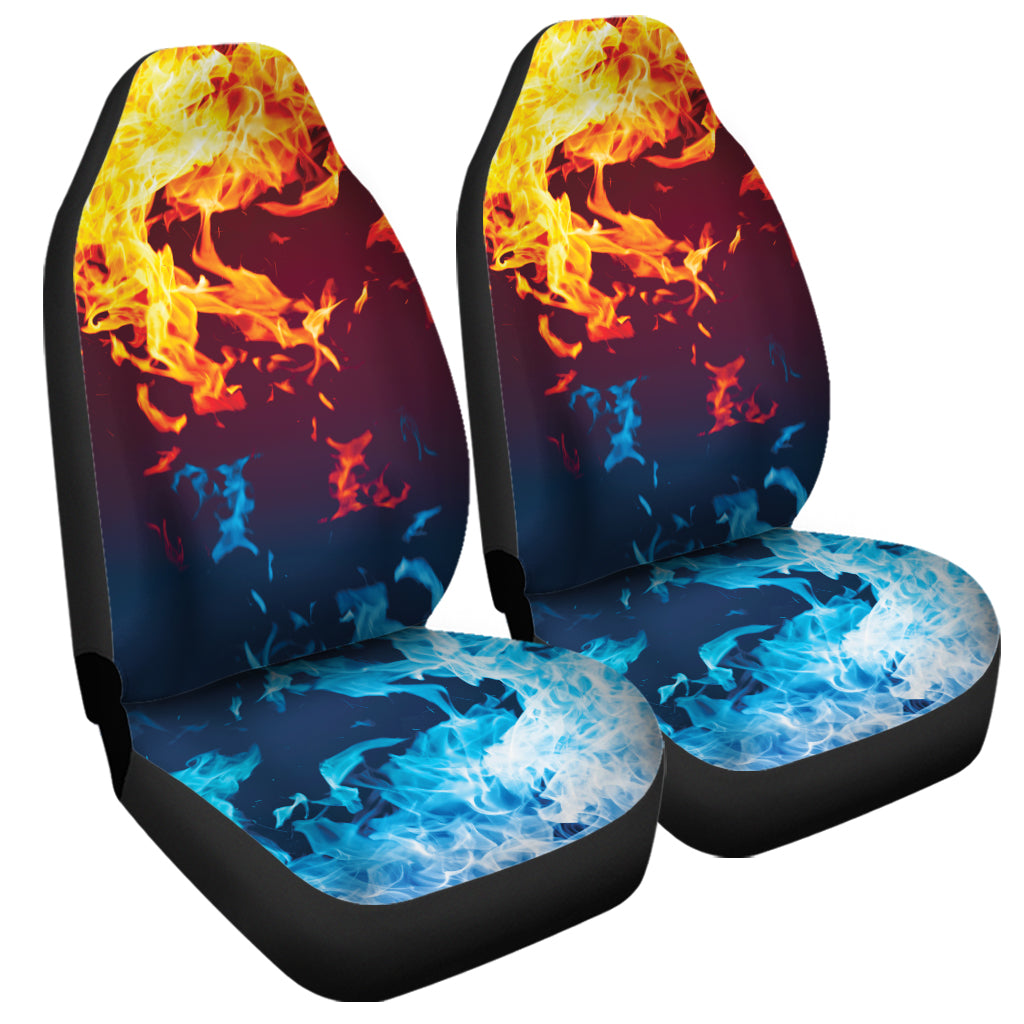 Red And Blue Fire Print Universal Fit Car Seat Covers