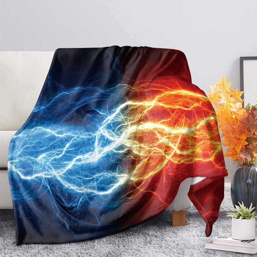 Red And Blue Lightning Print Blanket