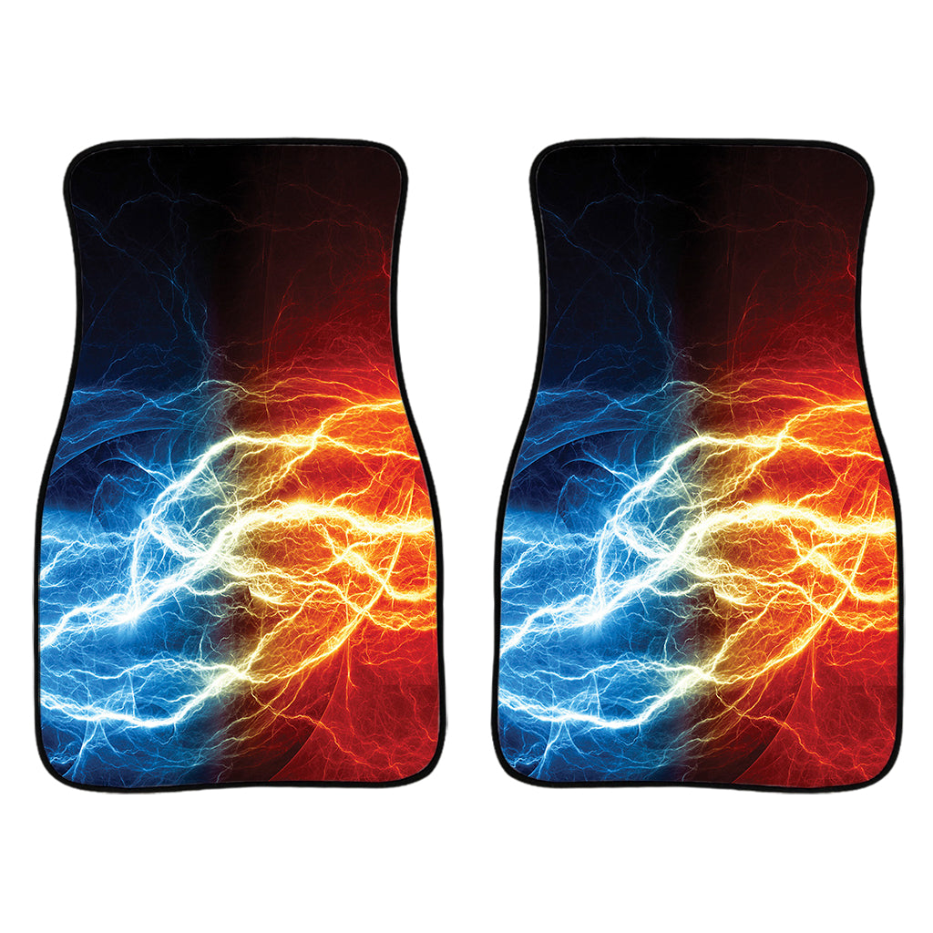 Red And Blue Lightning Print Front Car Floor Mats