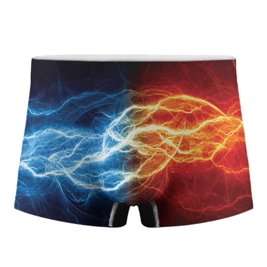 Red And Blue Lightning Print Men's Boxer Briefs