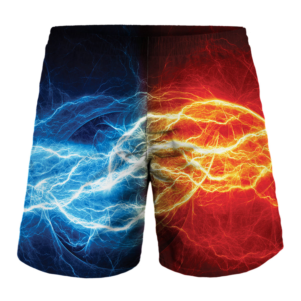 Red And Blue Lightning Print Men's Shorts