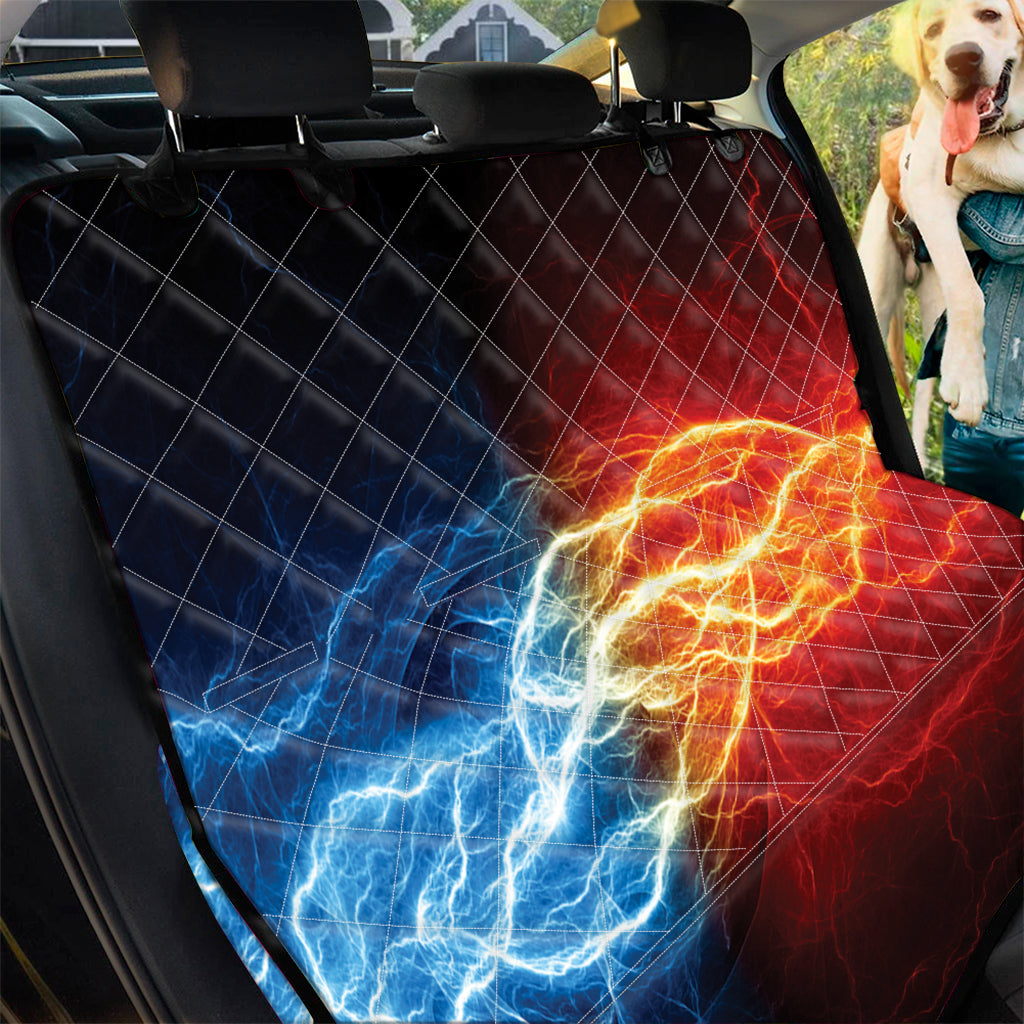 Red And Blue Lightning Print Pet Car Back Seat Cover