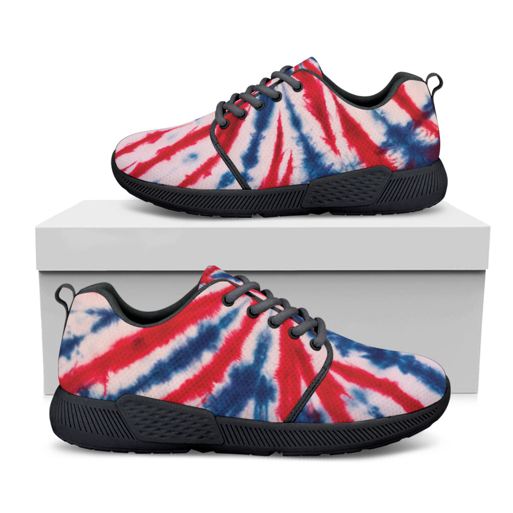 Red And Blue Spider Tie Dye Print Black Athletic Shoes