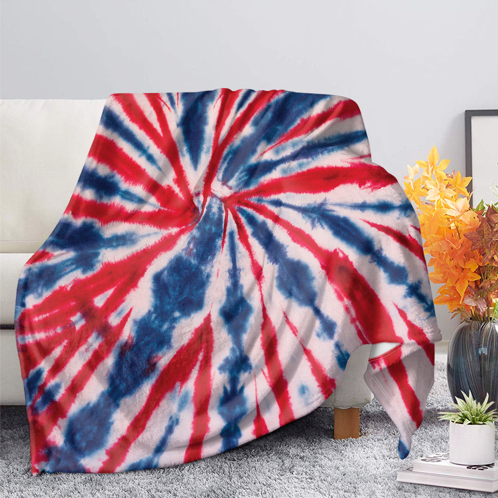 Red And Blue Spider Tie Dye Print Blanket