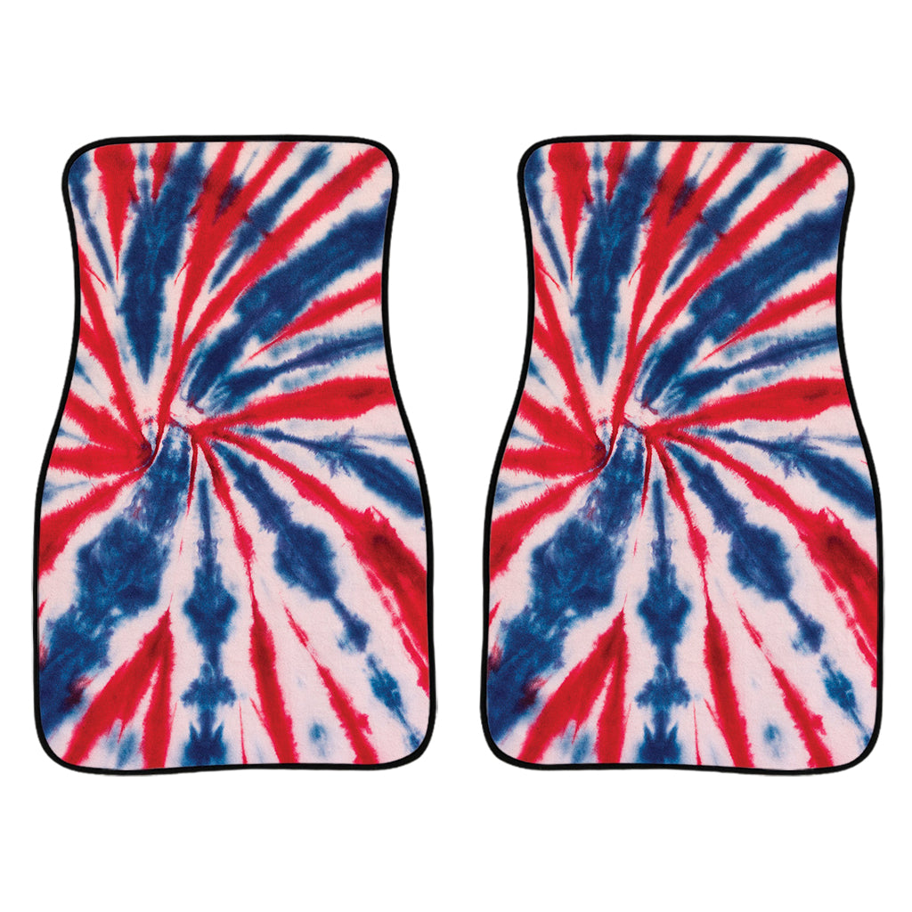 Red And Blue Spider Tie Dye Print Front Car Floor Mats