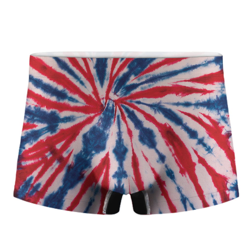 Red And Blue Spider Tie Dye Print Men's Boxer Briefs