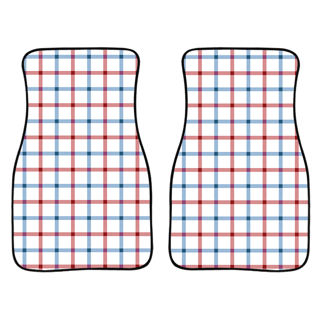 Red And Blue Tattersall Pattern Print Front Car Floor Mats