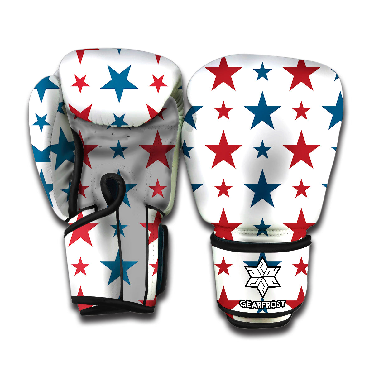 Red And Blue USA Star Pattern Print Boxing Gloves