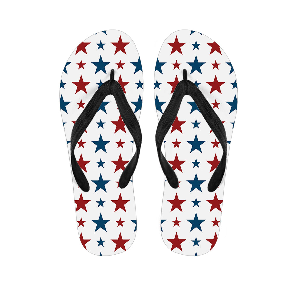 Red And Blue USA Star Pattern Print Flip Flops