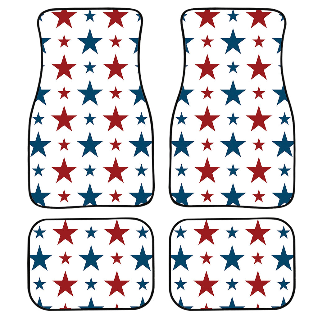 Red And Blue USA Star Pattern Print Front and Back Car Floor Mats