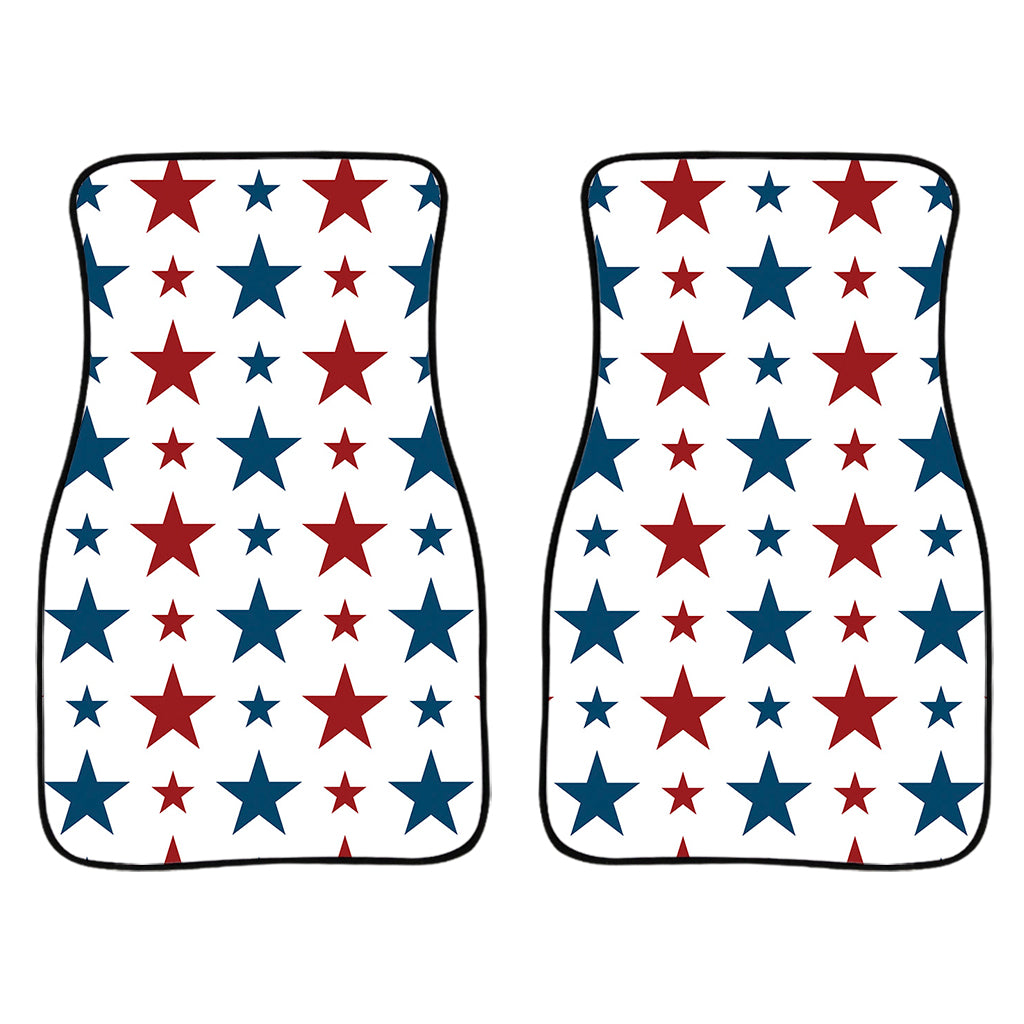 Red And Blue USA Star Pattern Print Front Car Floor Mats