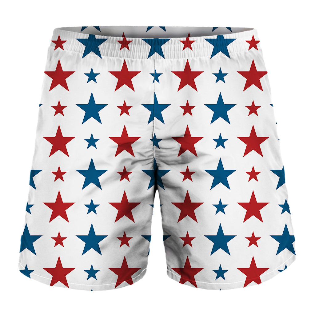 Red And Blue USA Star Pattern Print Men's Shorts