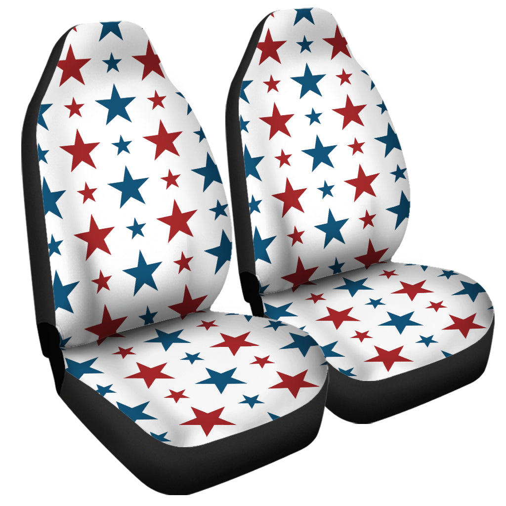 Red And Blue USA Star Pattern Print Universal Fit Car Seat Covers