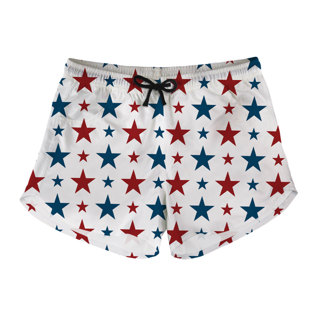 Red And Blue USA Star Pattern Print Women's Shorts