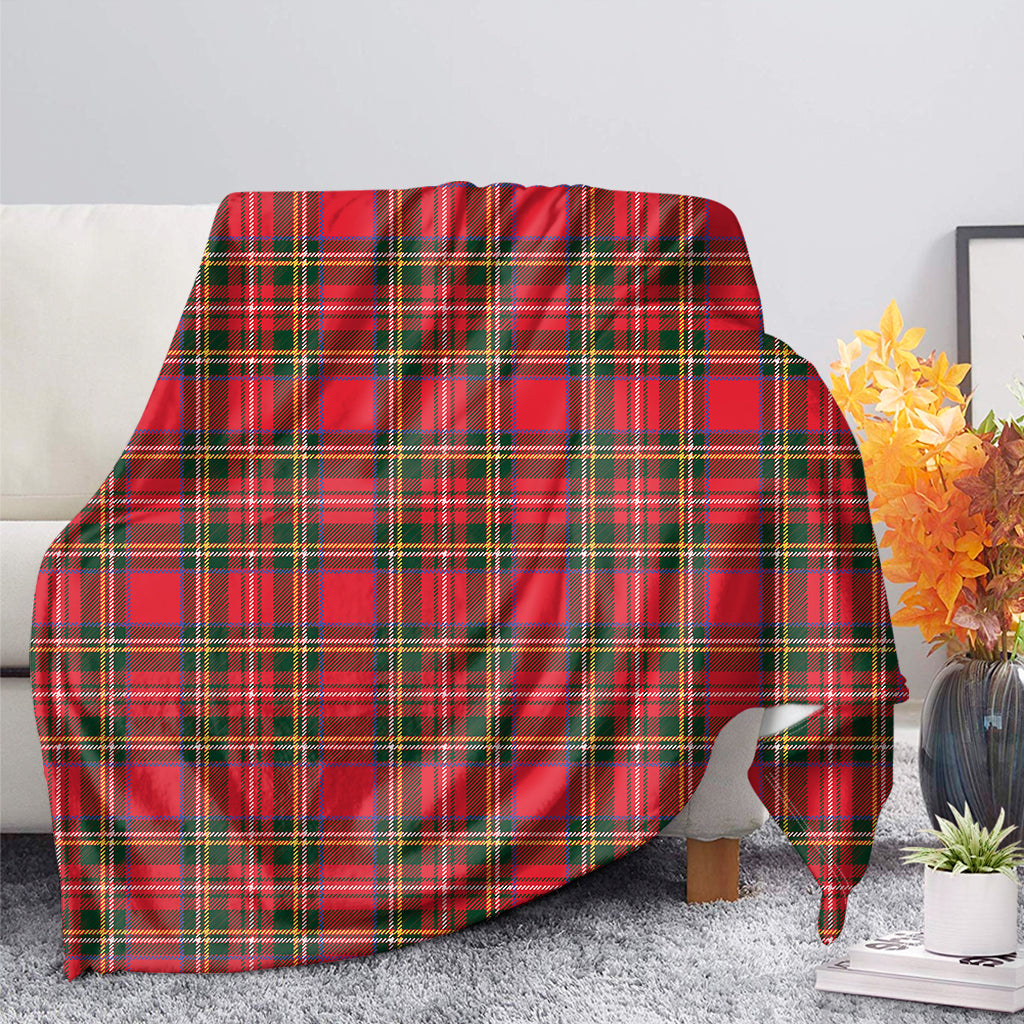 Red And Green Scottish Tartan Print Blanket