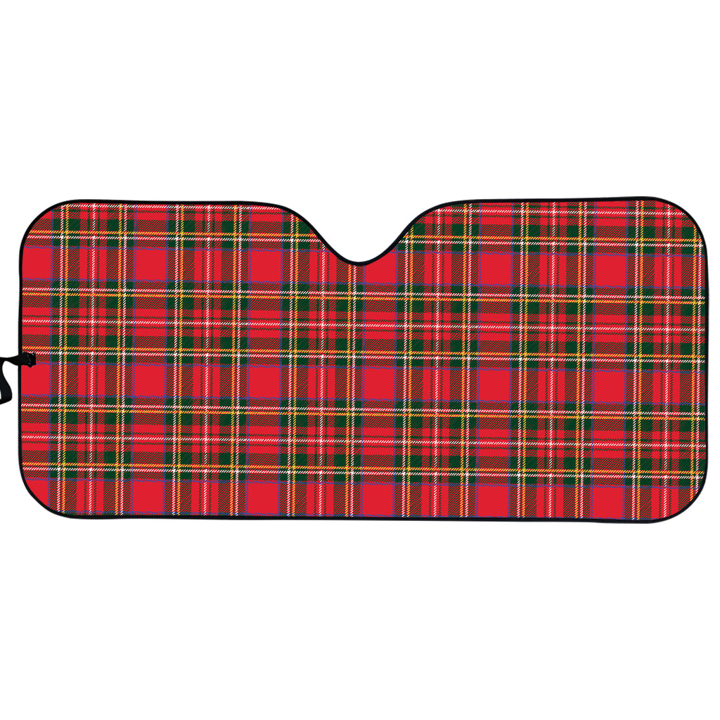 Red And Green Scottish Tartan Print Car Sun Shade