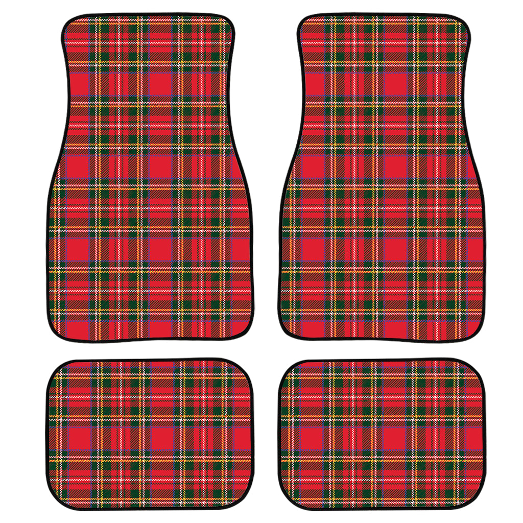 Red And Green Scottish Tartan Print Front and Back Car Floor Mats