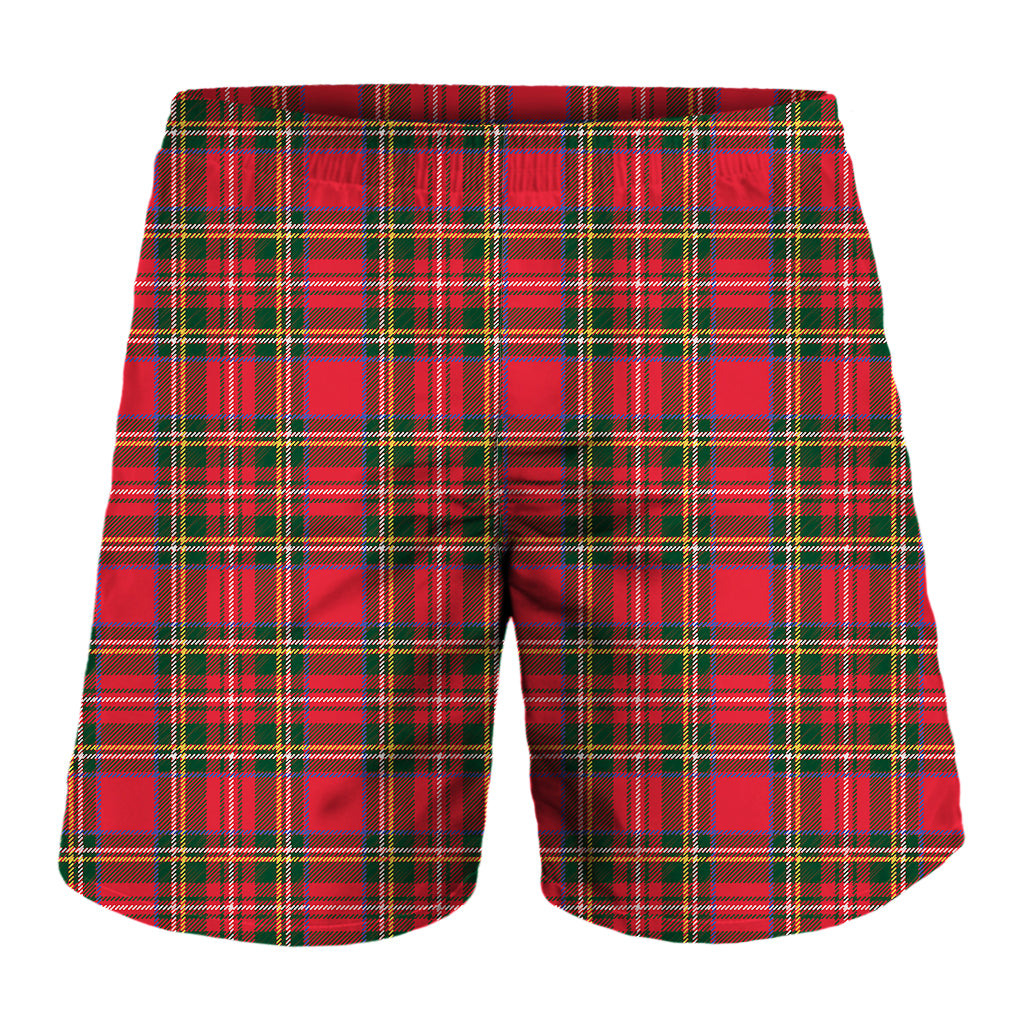 Red And Green Scottish Tartan Print Men's Shorts