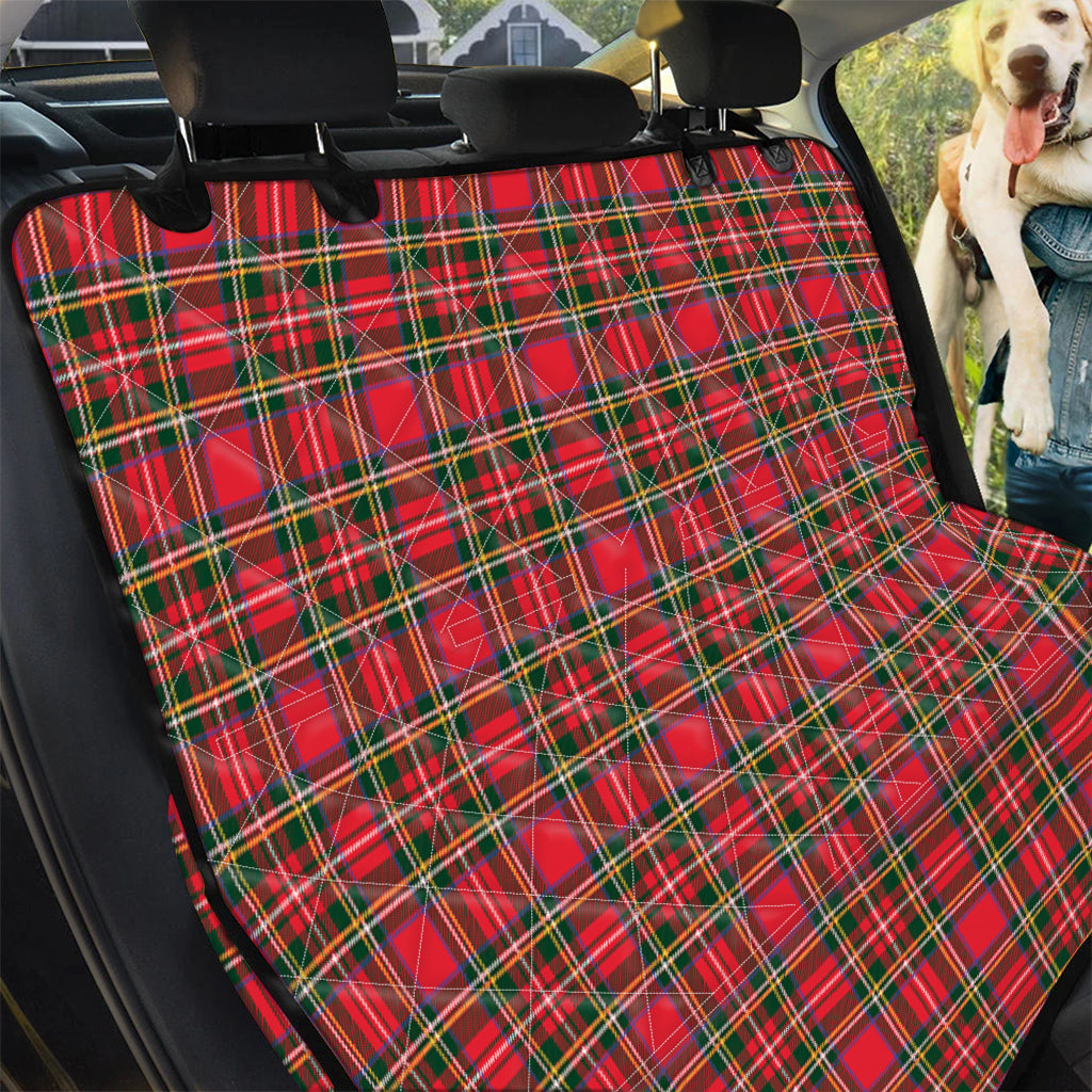 Red And Green Scottish Tartan Print Pet Car Back Seat Cover