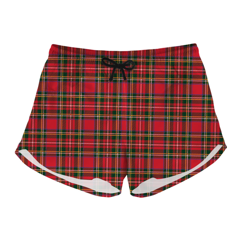 Red And Green Scottish Tartan Print Women's Shorts