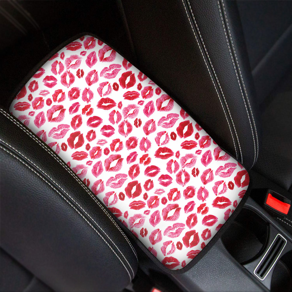 Red And Pink Lips Pattern Print Car Center Console Cover