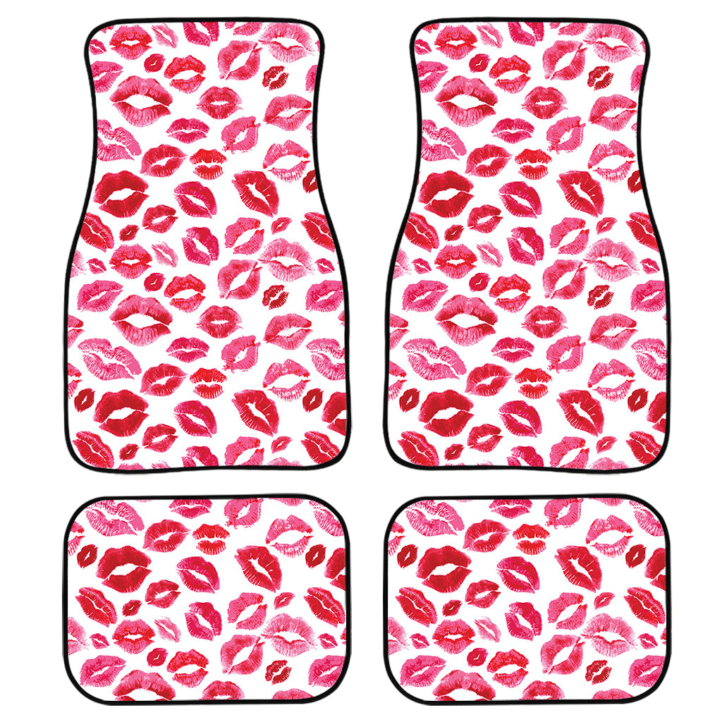 Red And Pink Lips Pattern Print Front and Back Car Floor Mats