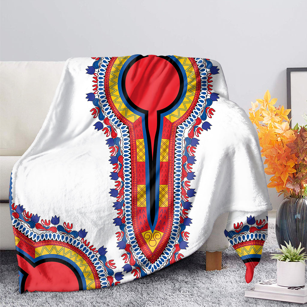 Red And White African Dashiki Print Blanket