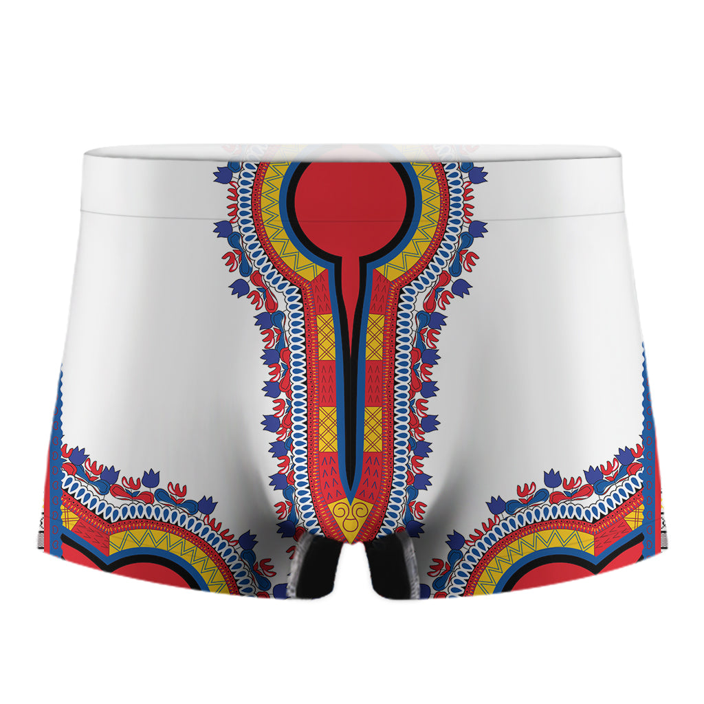 Red And White African Dashiki Print Men's Boxer Briefs