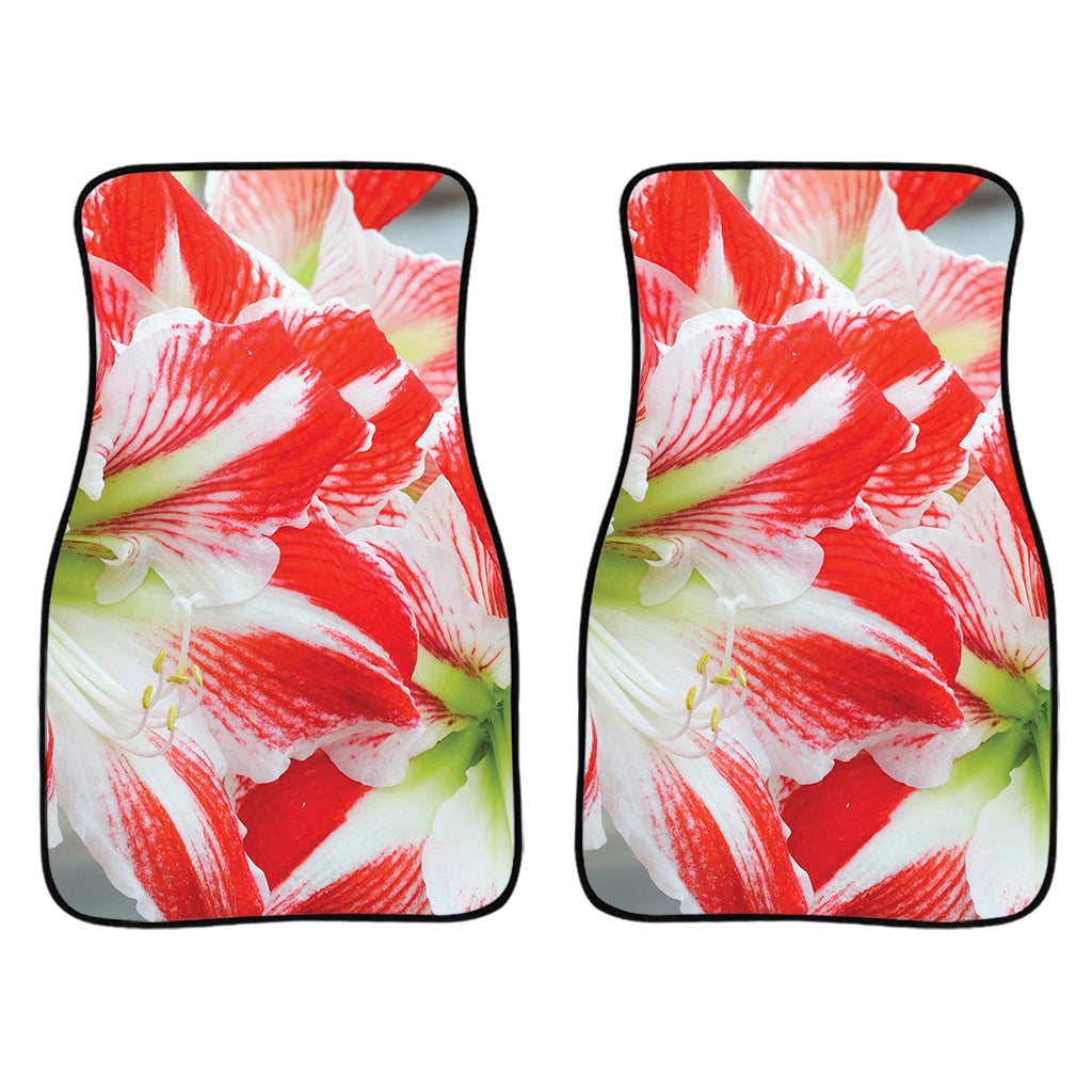 Red And White Amaryllis Print Front Car Floor Mats