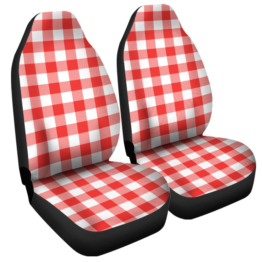 Red And White Buffalo Check Print Universal Fit Car Seat Covers