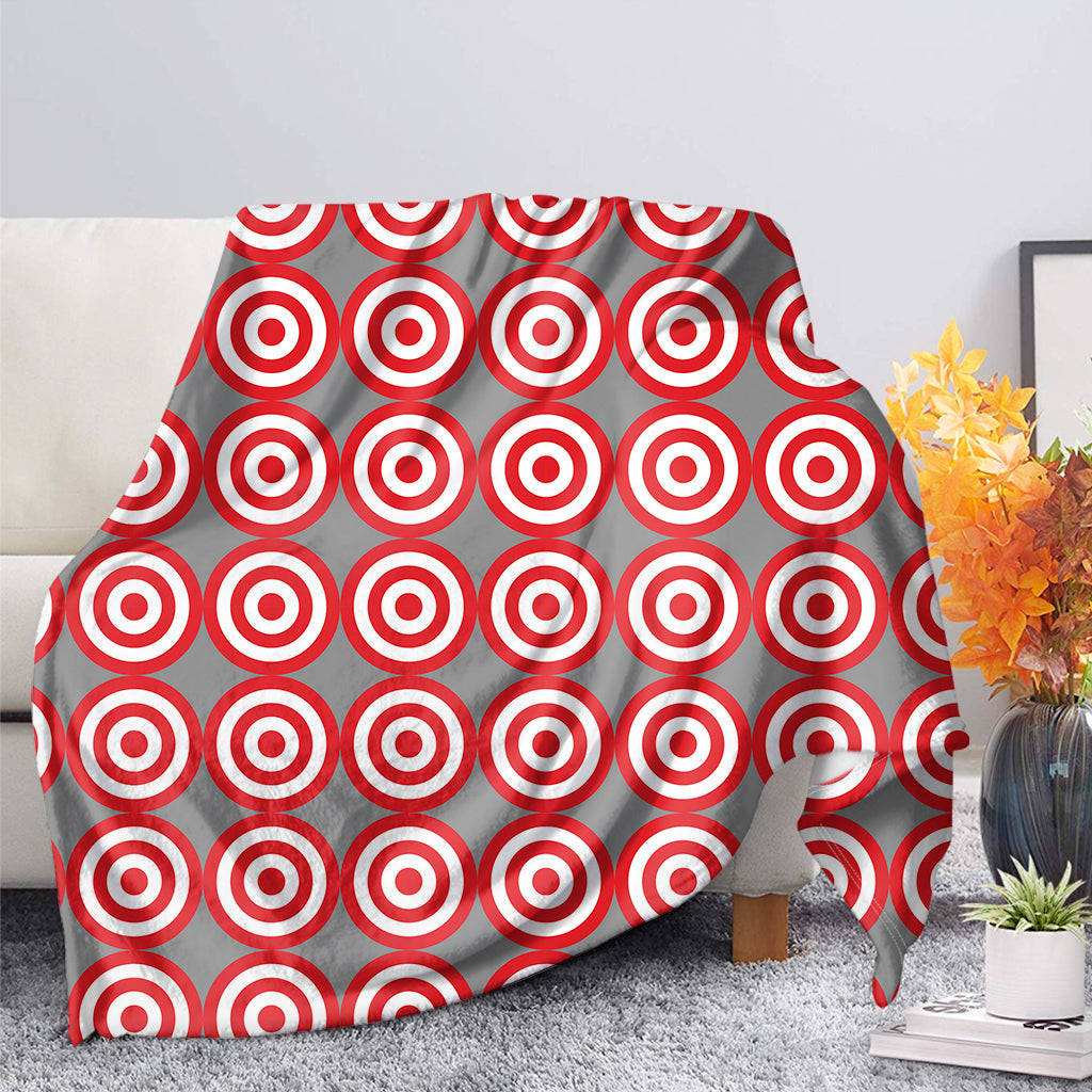 Red And White Bullseye Target Print Blanket