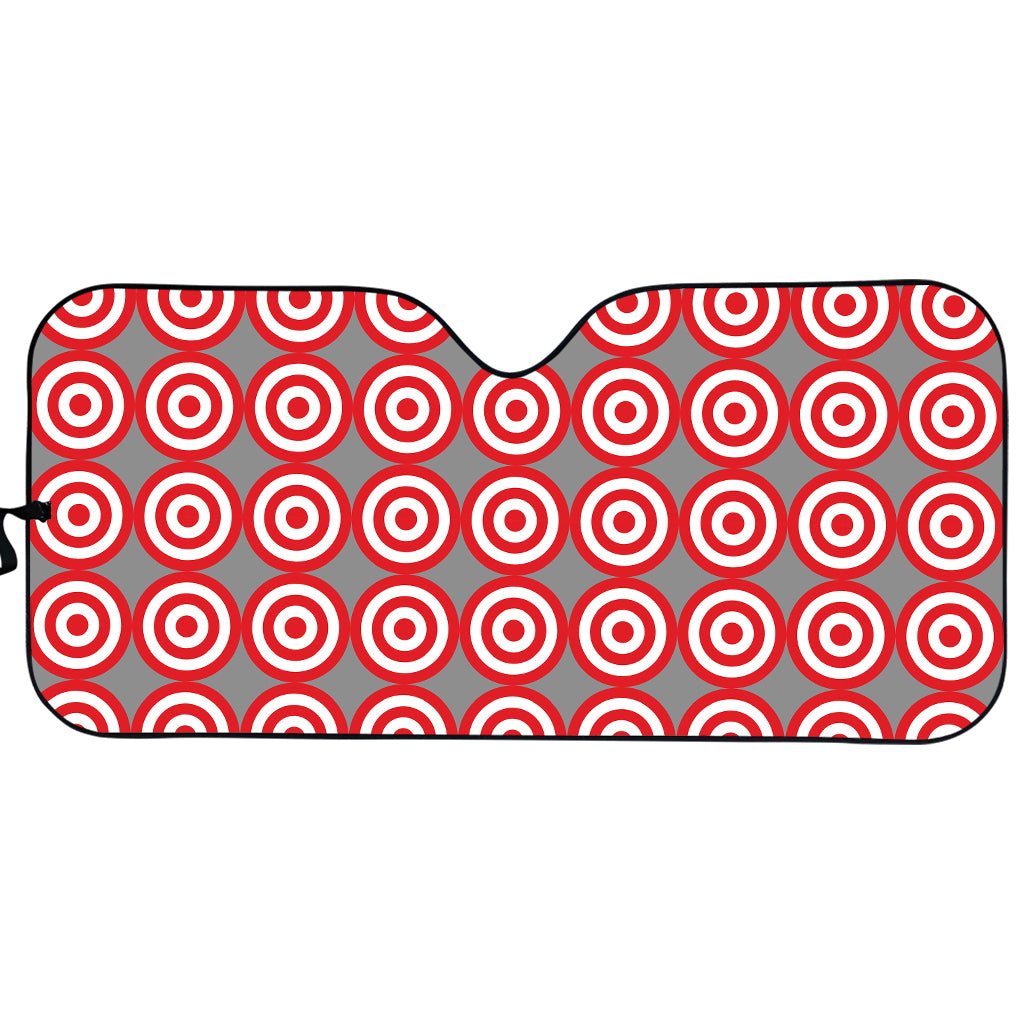 Red And White Bullseye Target Print Car Sun Shade