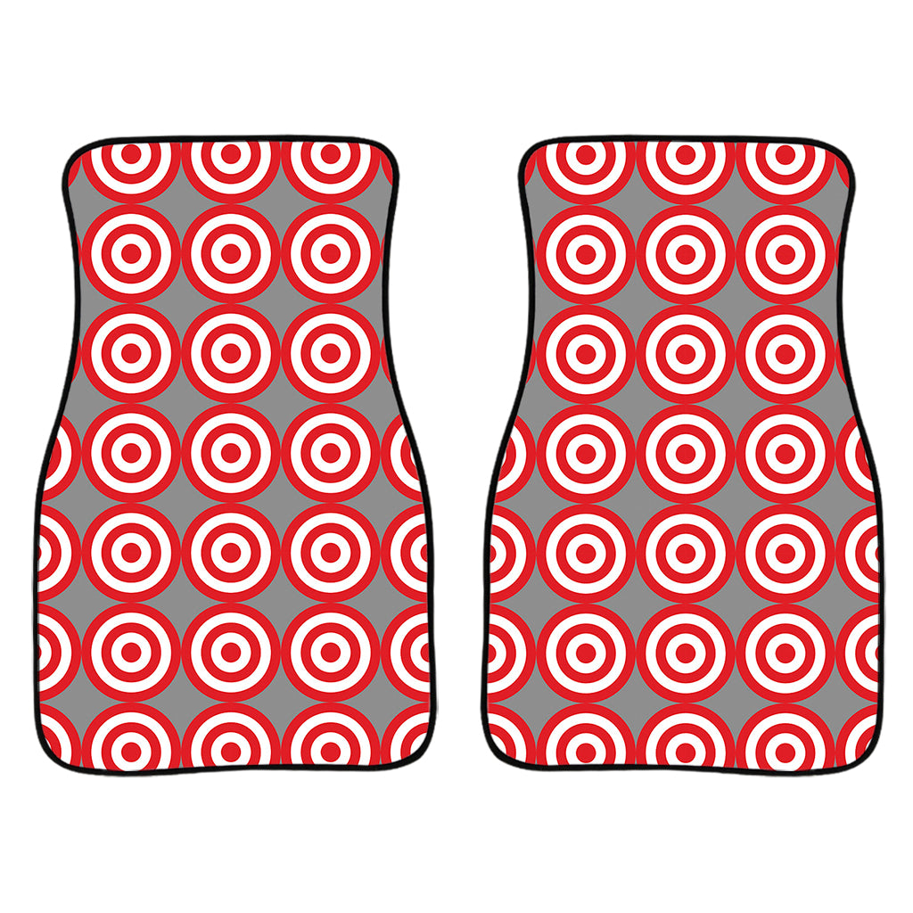 Red And White Bullseye Target Print Front Car Floor Mats