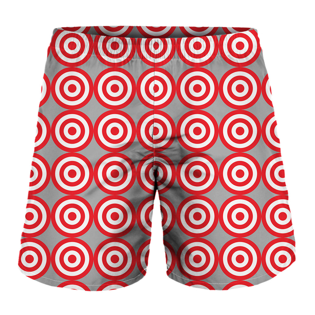 Red And White Bullseye Target Print Men's Shorts