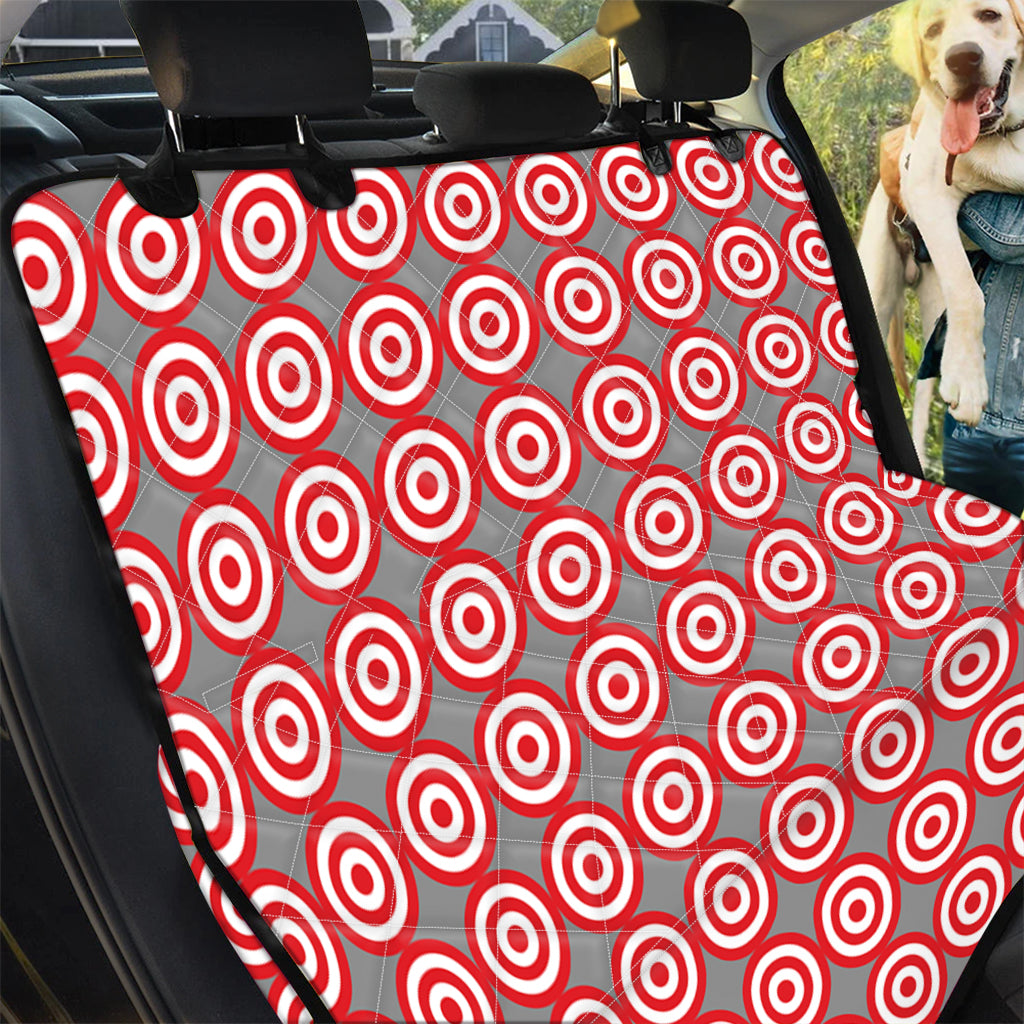 Red And White Bullseye Target Print Pet Car Back Seat Cover