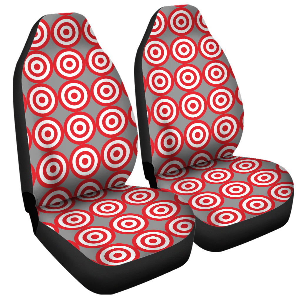 Red And White Bullseye Target Print Universal Fit Car Seat Covers