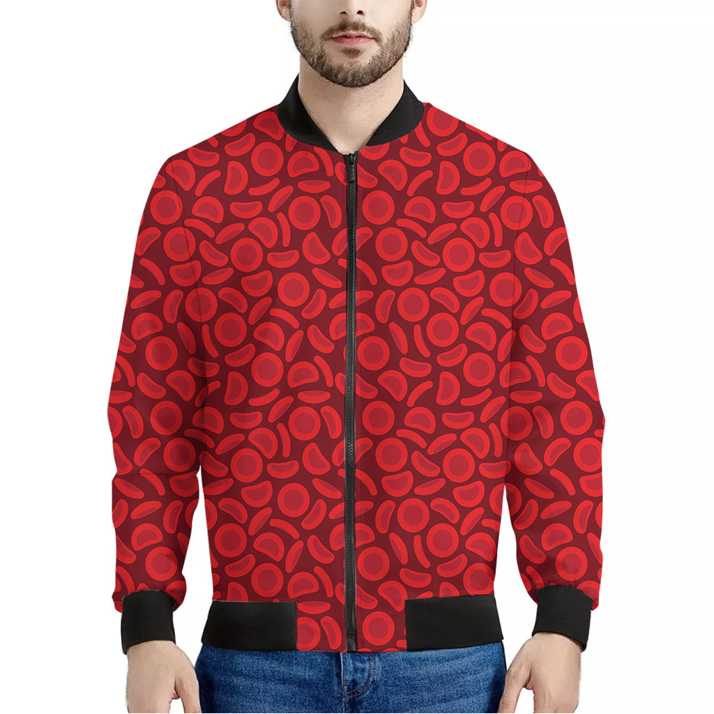 Red Blood Cells Pattern Print Men's Bomber Jacket