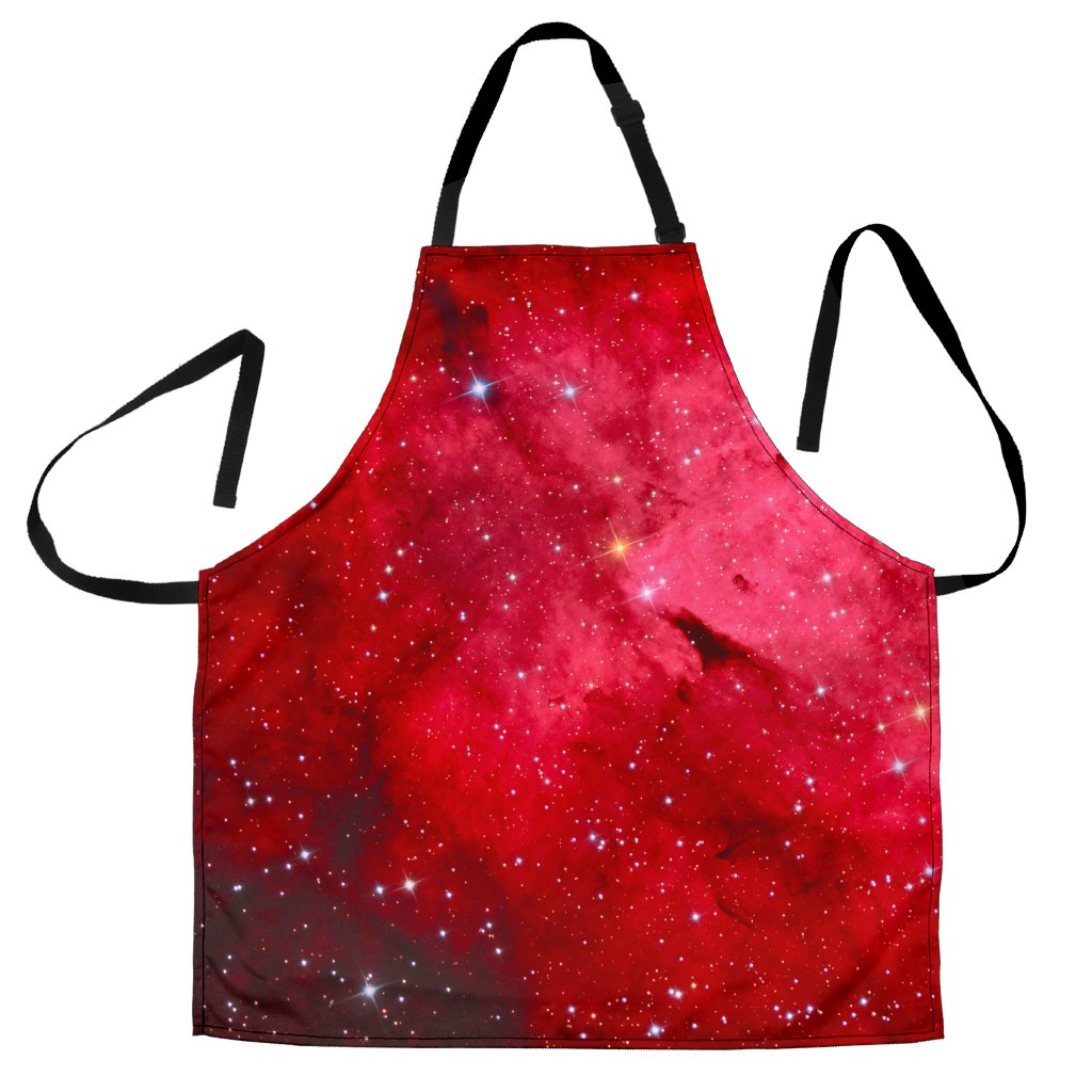 Red Galaxy Space Cloud Print Women's Apron