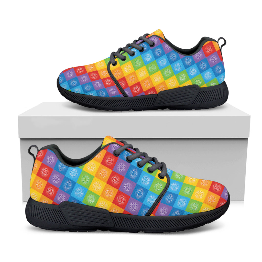 Reiki And The 7 Chakras Pattern Print Black Athletic Shoes