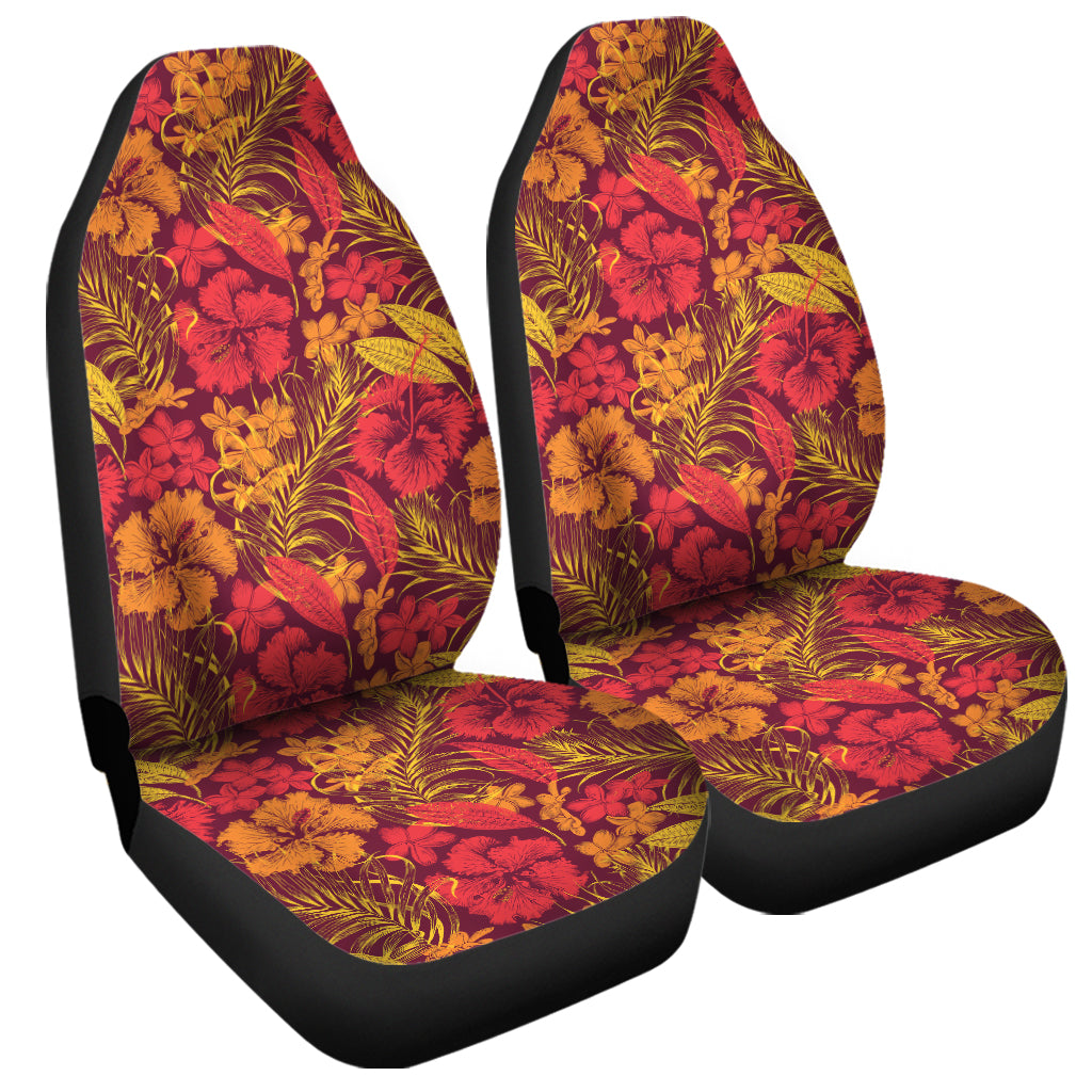 Retro Hawaiian Tropical Floral Print Universal Fit Car Seat Covers