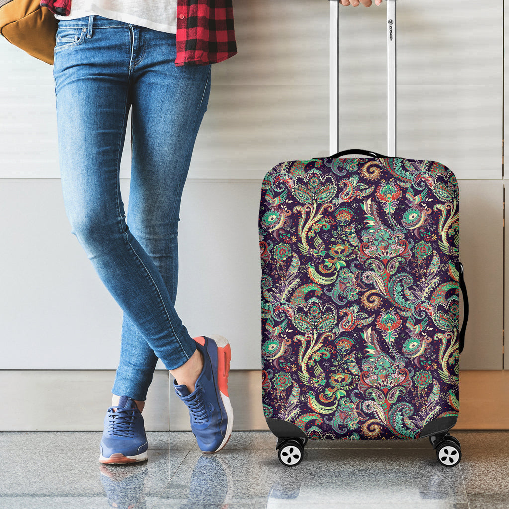 Retro Indian Paisley Pattern Print Luggage Cover