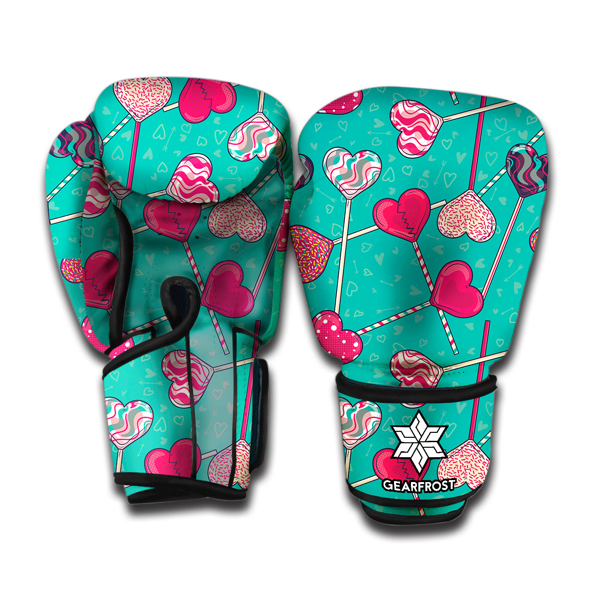 Retro Lollipop Pattern Print Boxing Gloves
