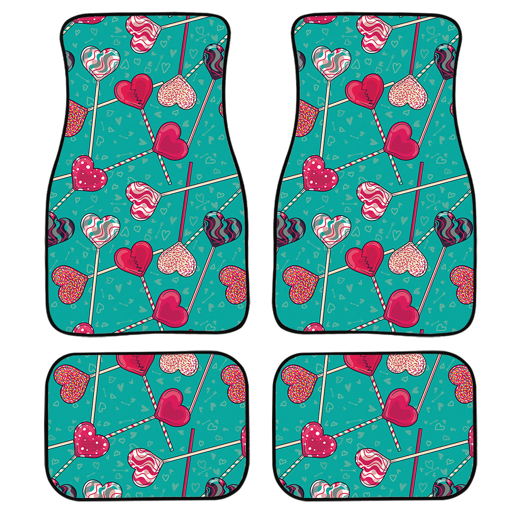 Retro Lollipop Pattern Print Front and Back Car Floor Mats