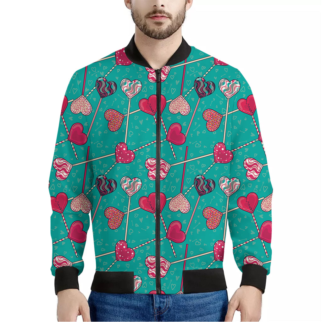 Retro Lollipop Pattern Print Men's Bomber Jacket