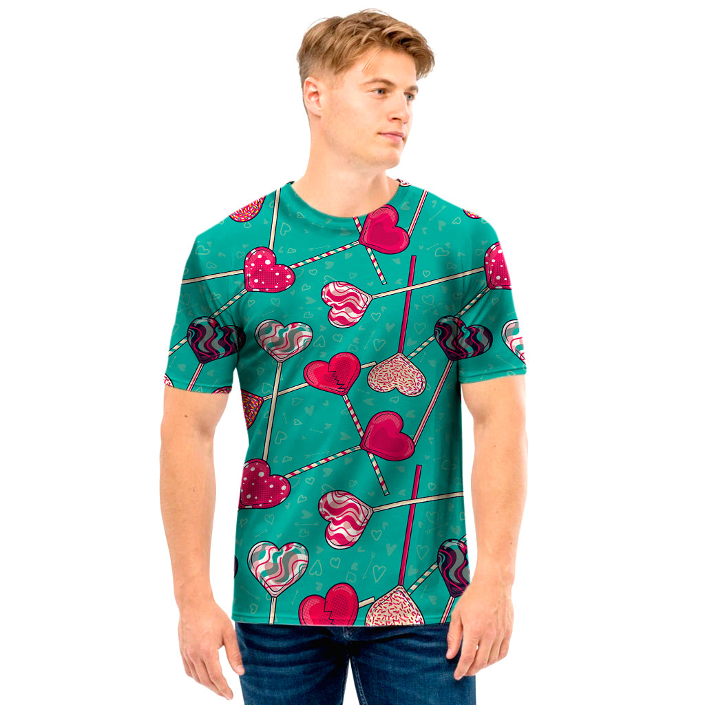 Retro Lollipop Pattern Print Men's T-Shirt