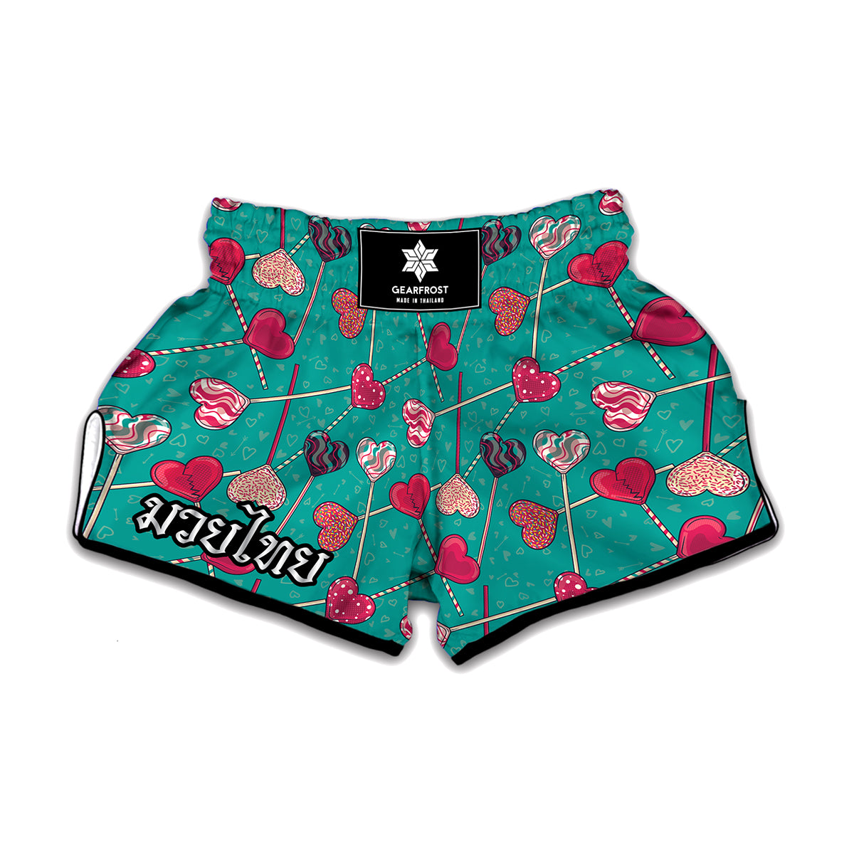 Retro Lollipop Pattern Print Muay Thai Boxing Shorts