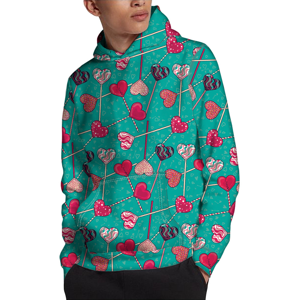 Retro Lollipop Pattern Print Pullover Hoodie