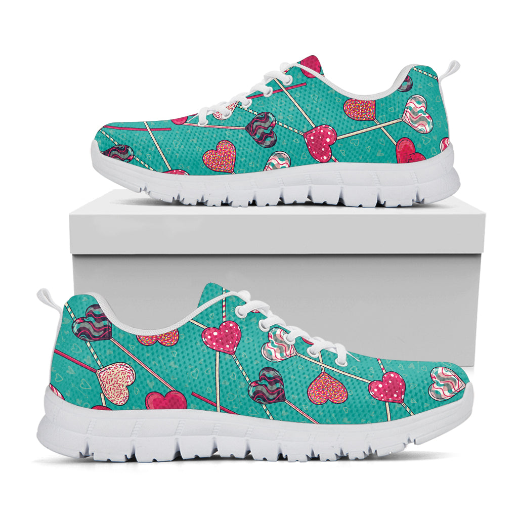 Retro Lollipop Pattern Print White Sneakers