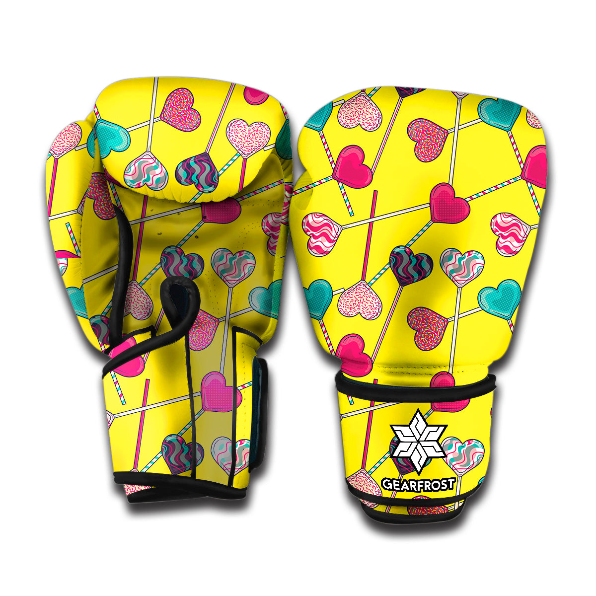 Retro Lollipop Print Boxing Gloves